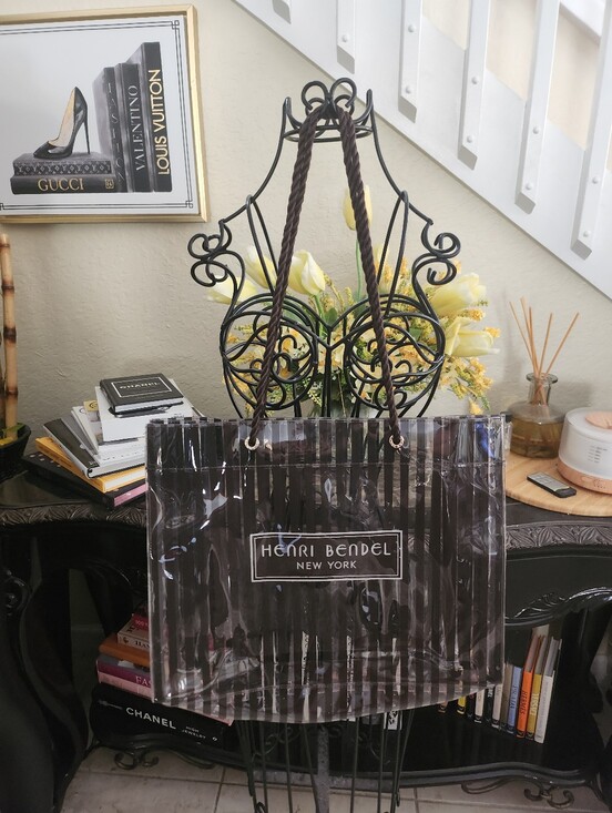 henri bendel Handbags - Henri Bendel Clear PVC Centennial Stripe tote bag